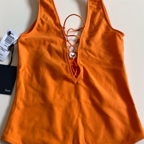 Aritzia Wilfred Free Lais Bodysuit | Orange Punch - Picture 2 of 6